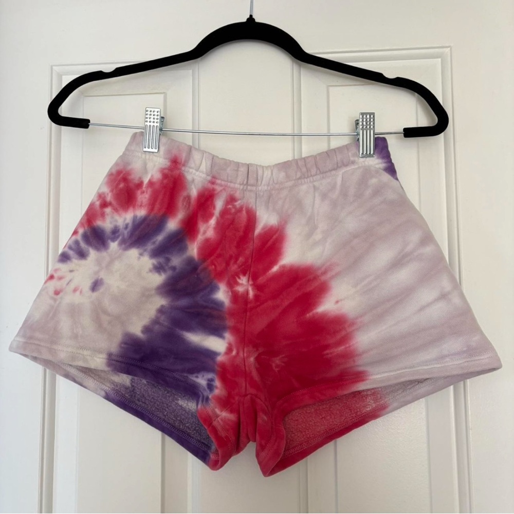 TNA CozyAF Fleece Shorts in Pink and Purple